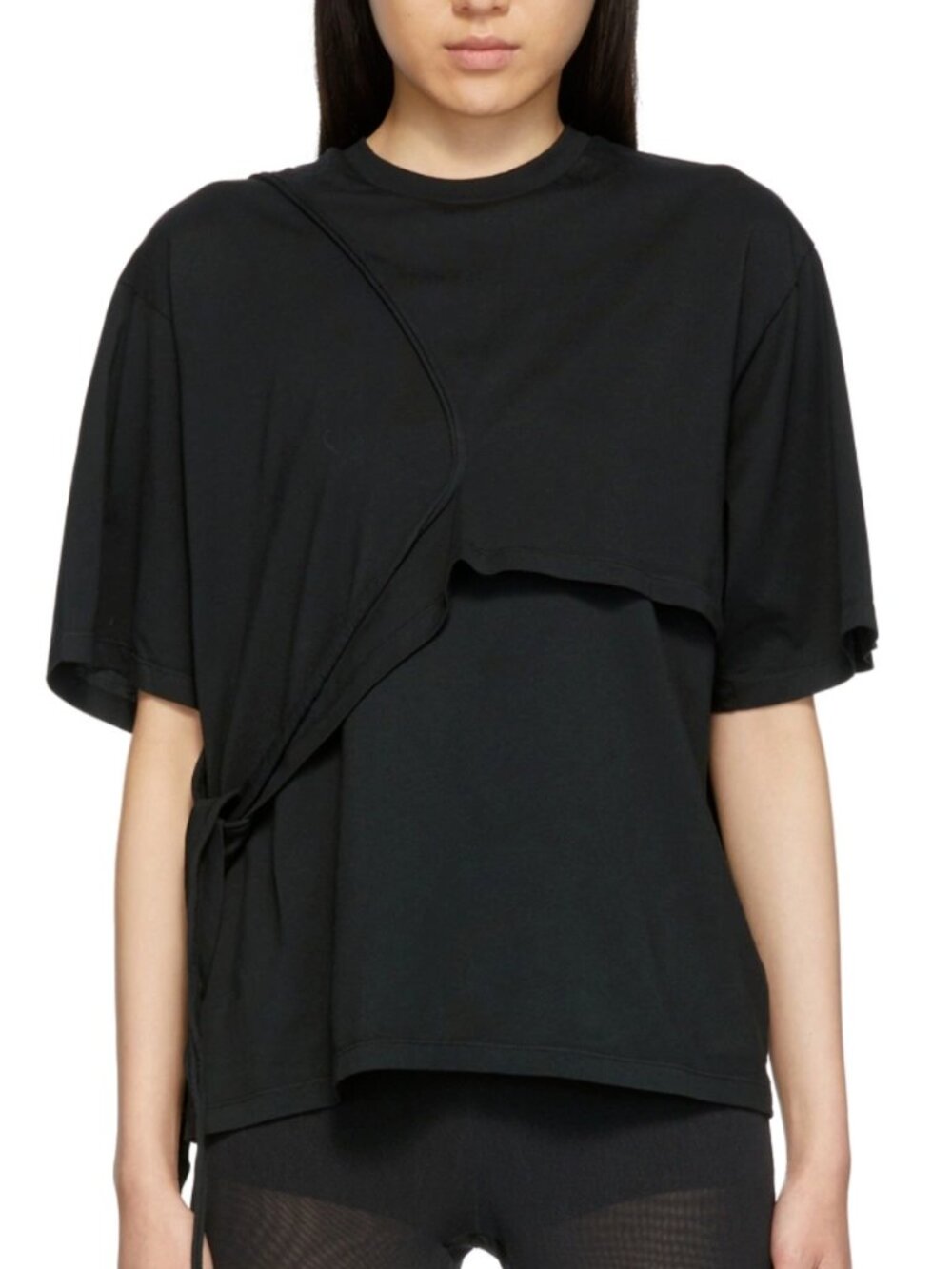 Ottolinger Black Wrap Tie T Shirt